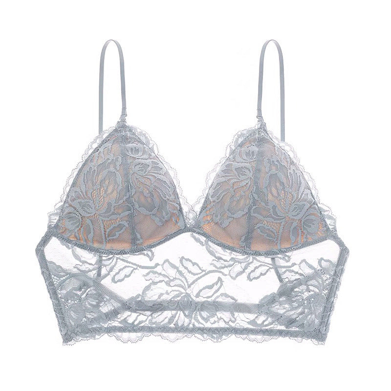 Lace bralette on a white background