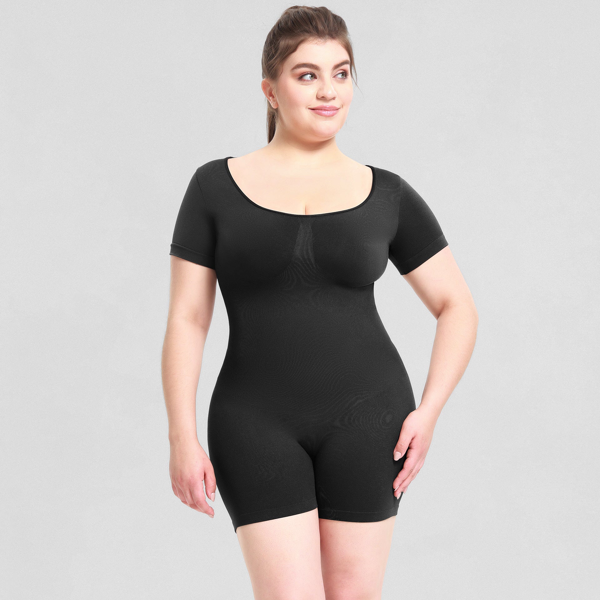 Side view showing tummy control and butt-lifting effect