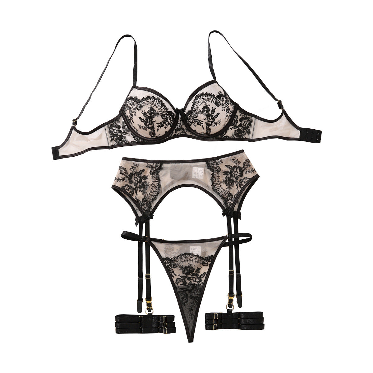 lingere set black and bej