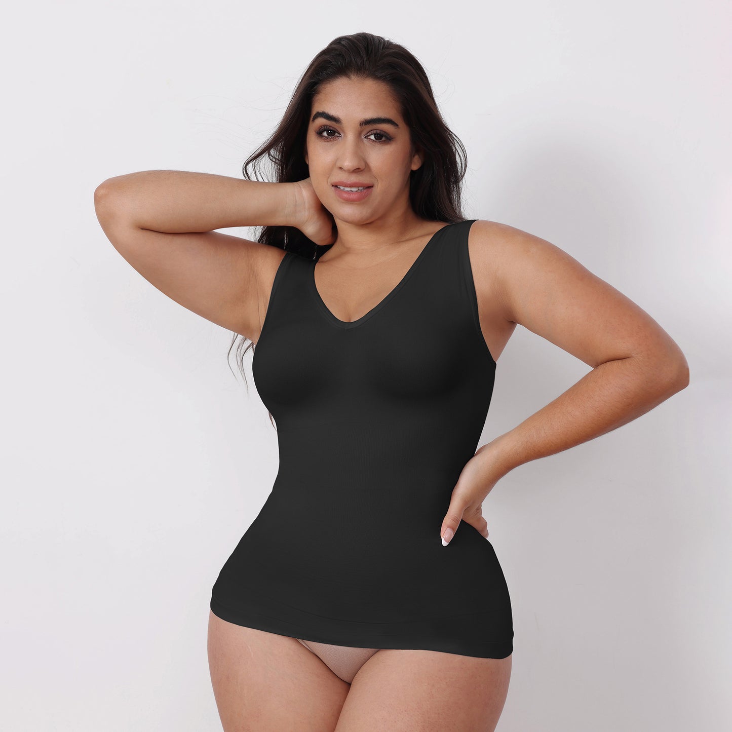 Side view showing abdomen compression and waist slimming