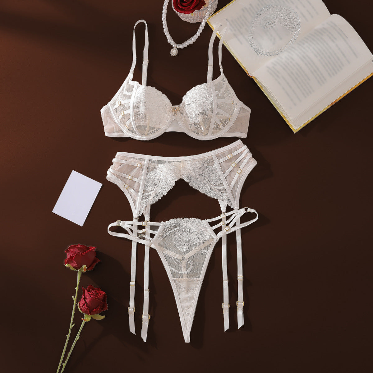 erotic three-piece lingerie”