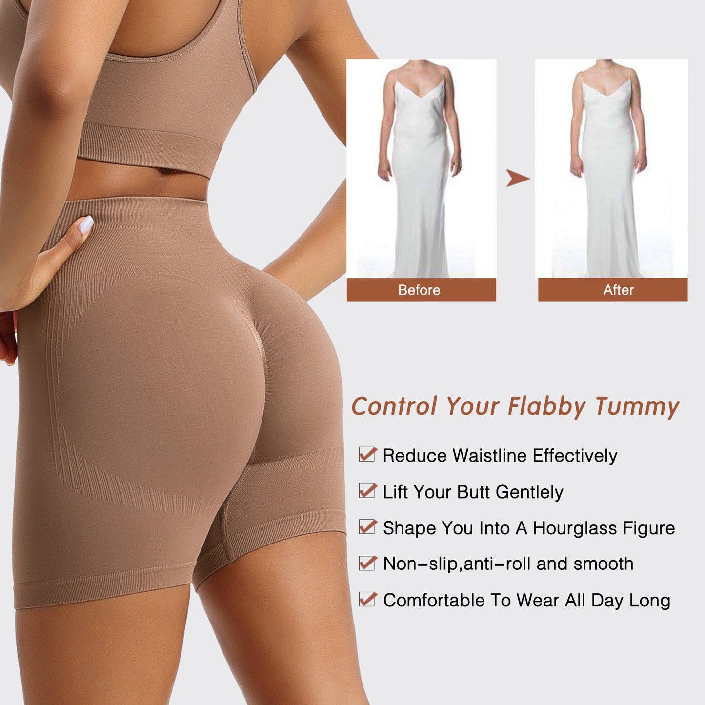 Side view showing tummy control and curve enhancement