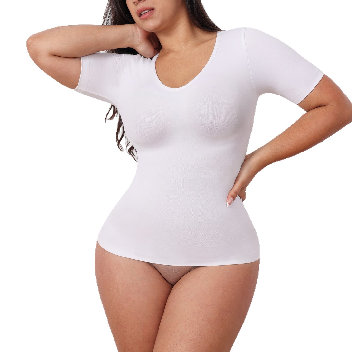 Side view showing midsection smoothing and curve enhancement