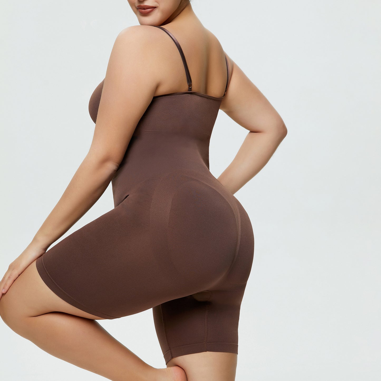 Side view showing tummy control and waist slimming effect