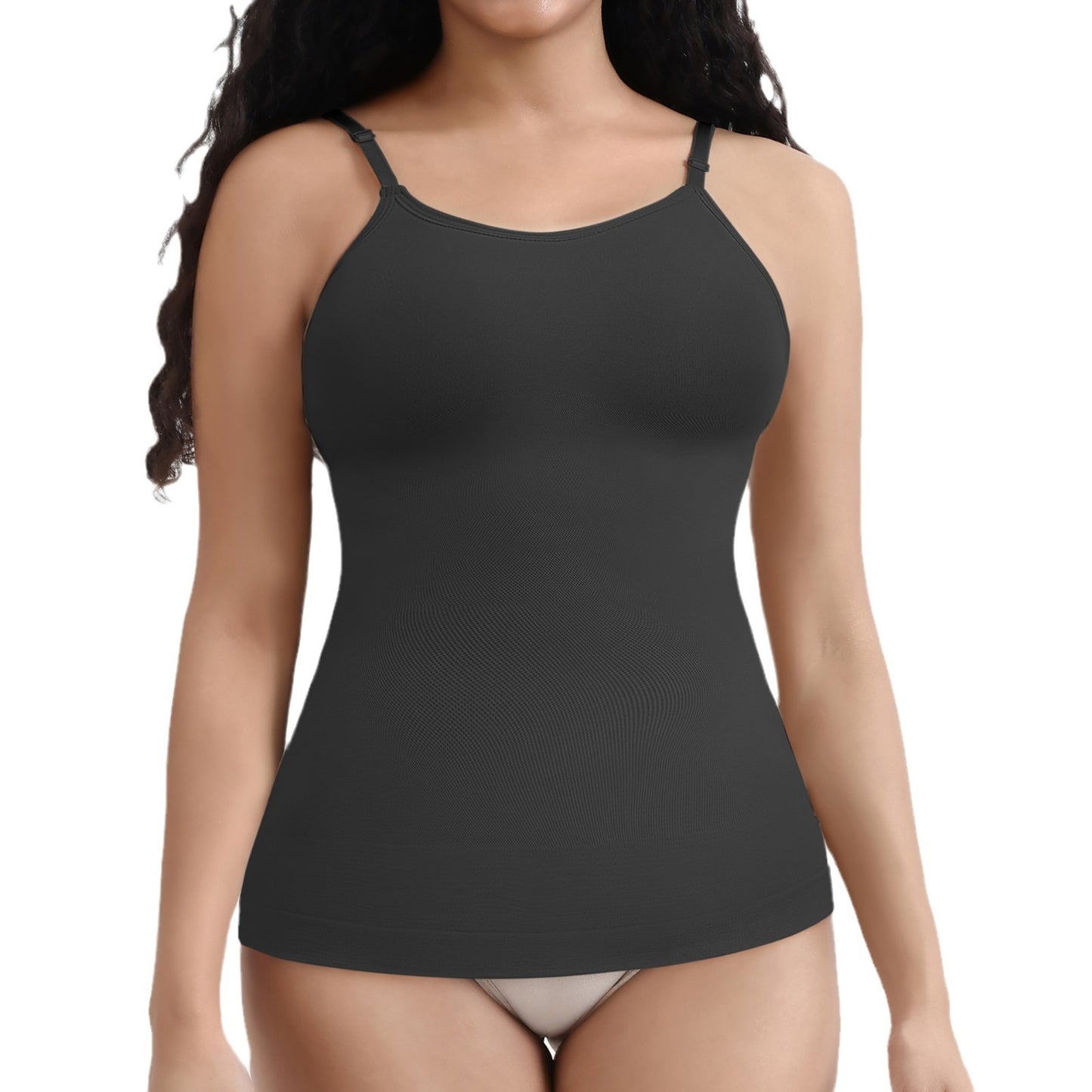Close-up of tummy control panel on plus size body shaper