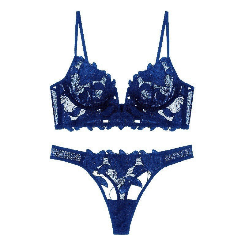 Side view showing fit and curves of plus size deep V lingerie