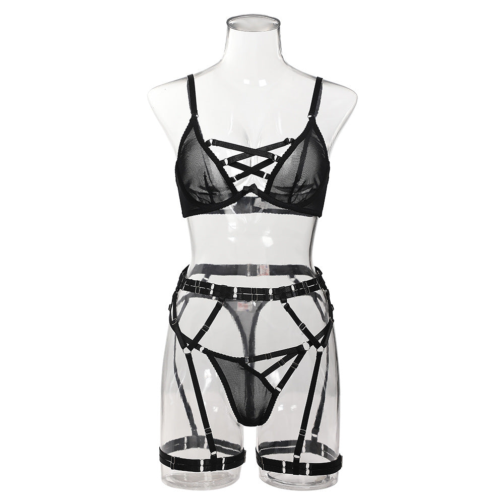 strappy design on erotic lingerie set”