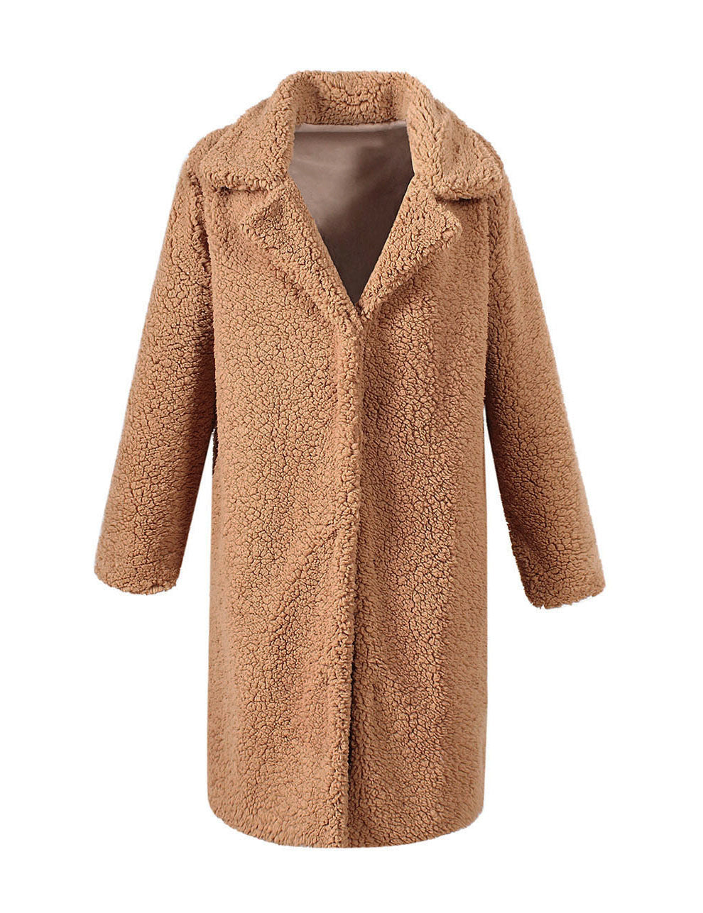 Brown teddy coat on a white background