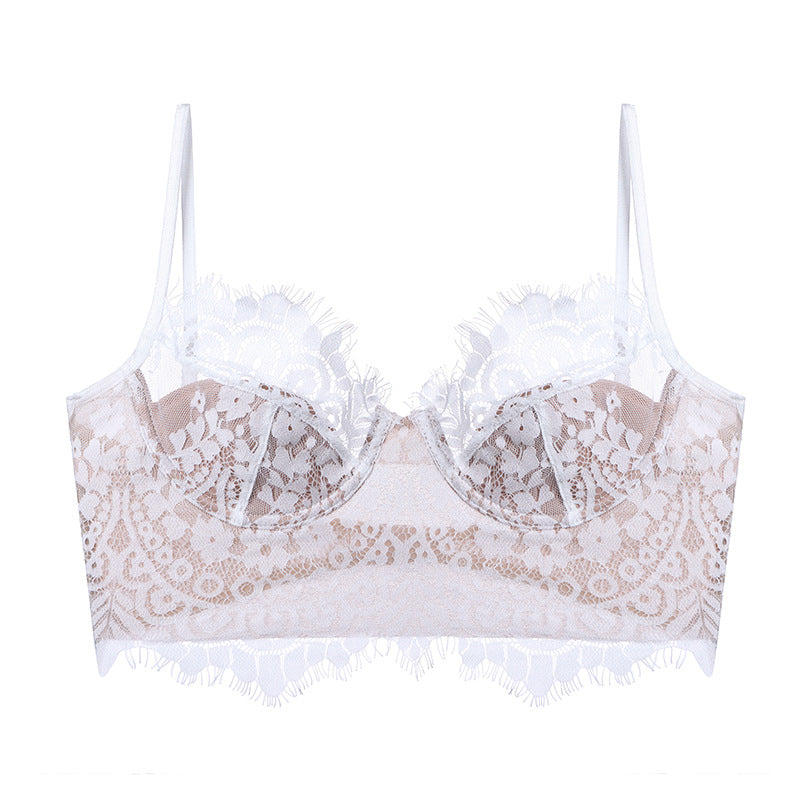 White lace corset bra