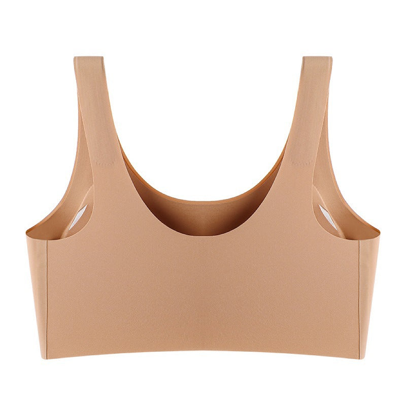 Beige bralette on a white background