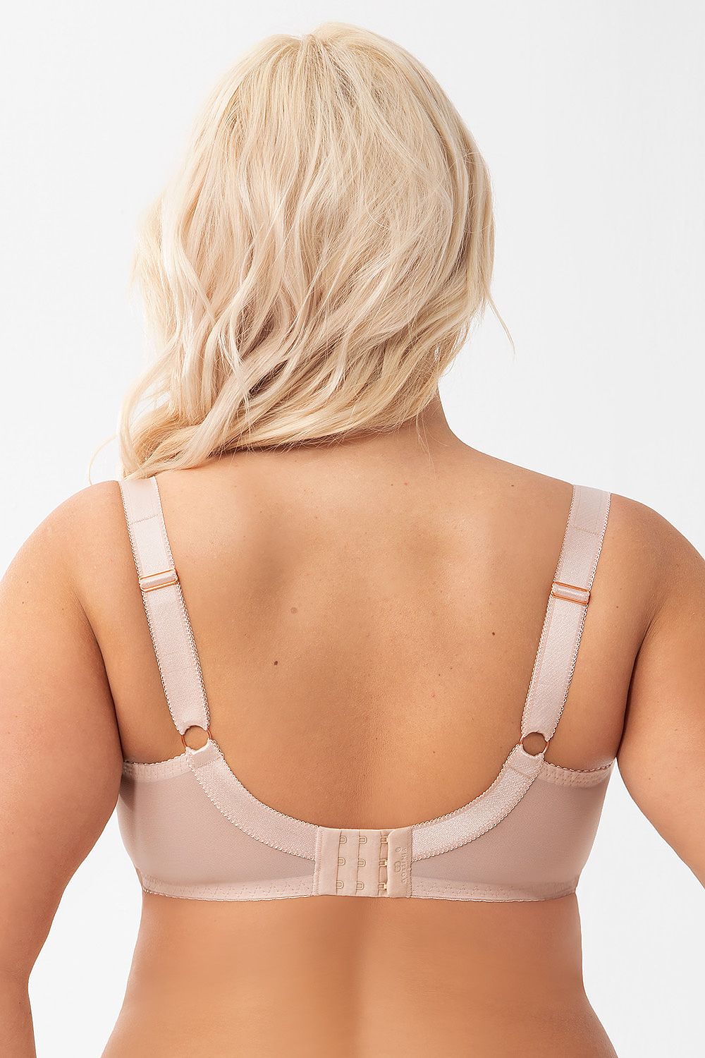 “Back view of elegant full bust bra with adjustable straps and closure”