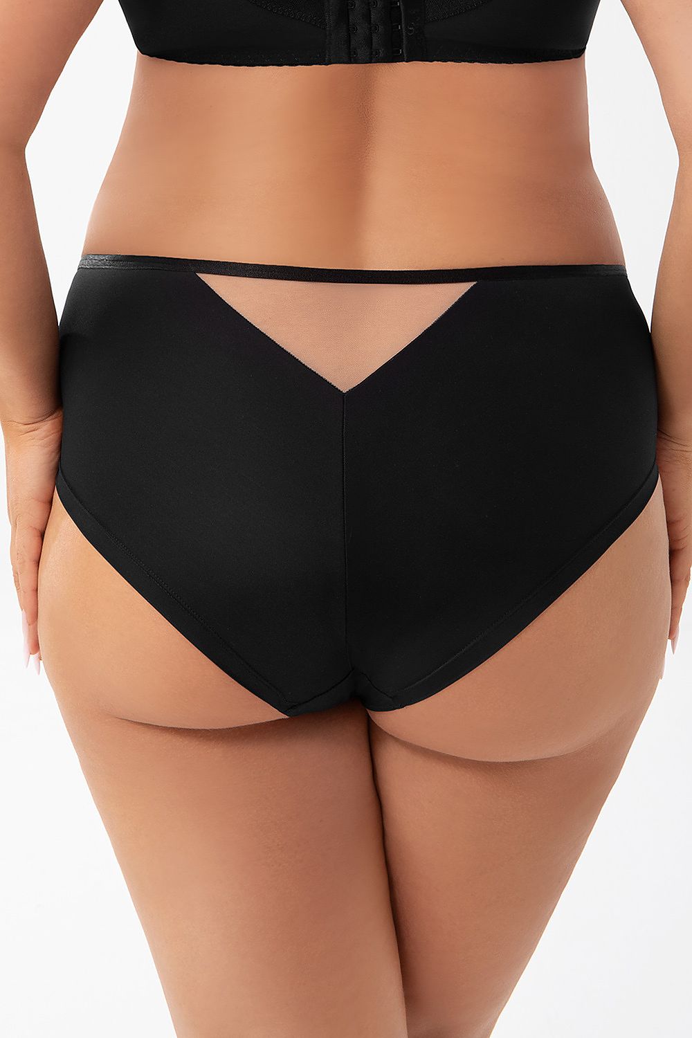 Women’s stylish microfiber panties with subtle mesh accents – plus size L–6XL.