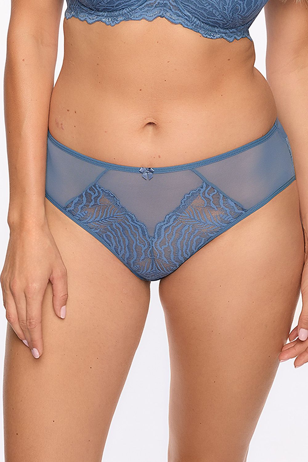 Close-up of lace and bow detail