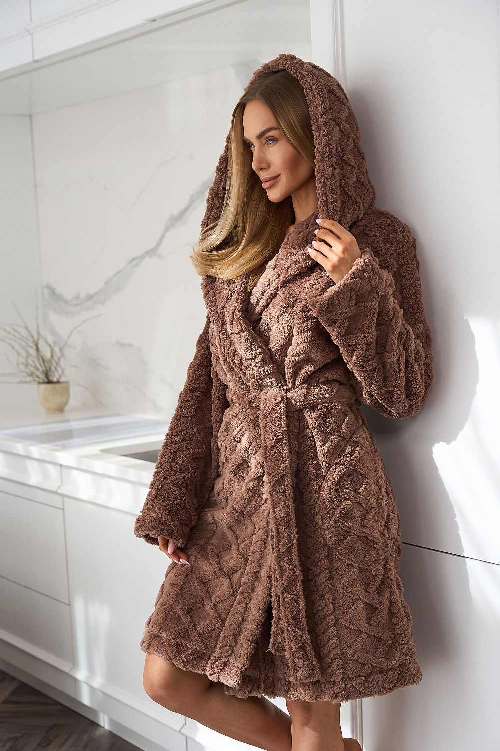 Cozy fluffy bathrobe for women in ultra-soft fabric