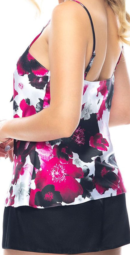 Lightweight plus size summer sleepwear set laid flat