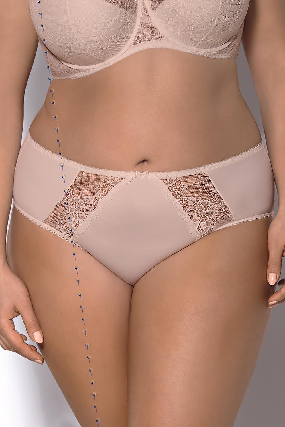 smooth knit briefs with elastic lace inserts