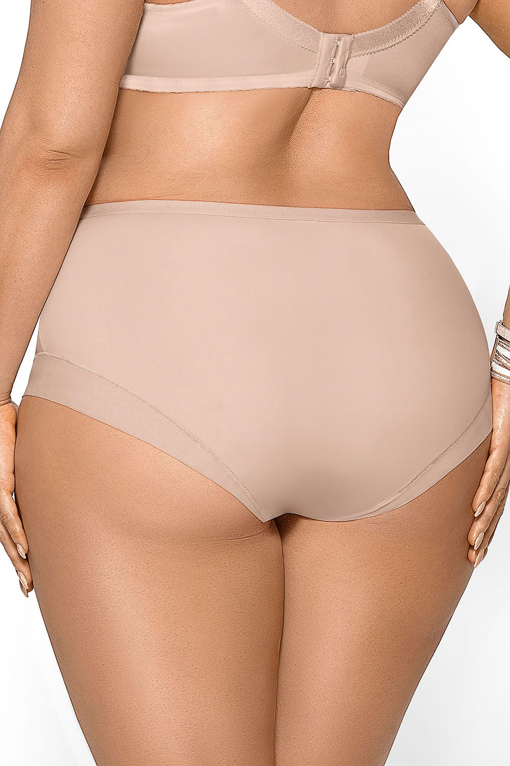 beige microfiber panties with lace inserts