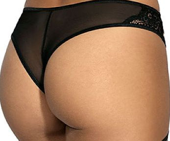 Elegant and seductive transparent Brazilian thong for plus size body