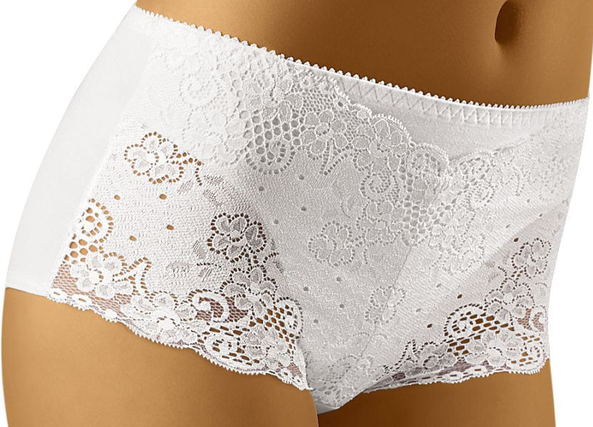 Plus size eco lace front panties with smooth back