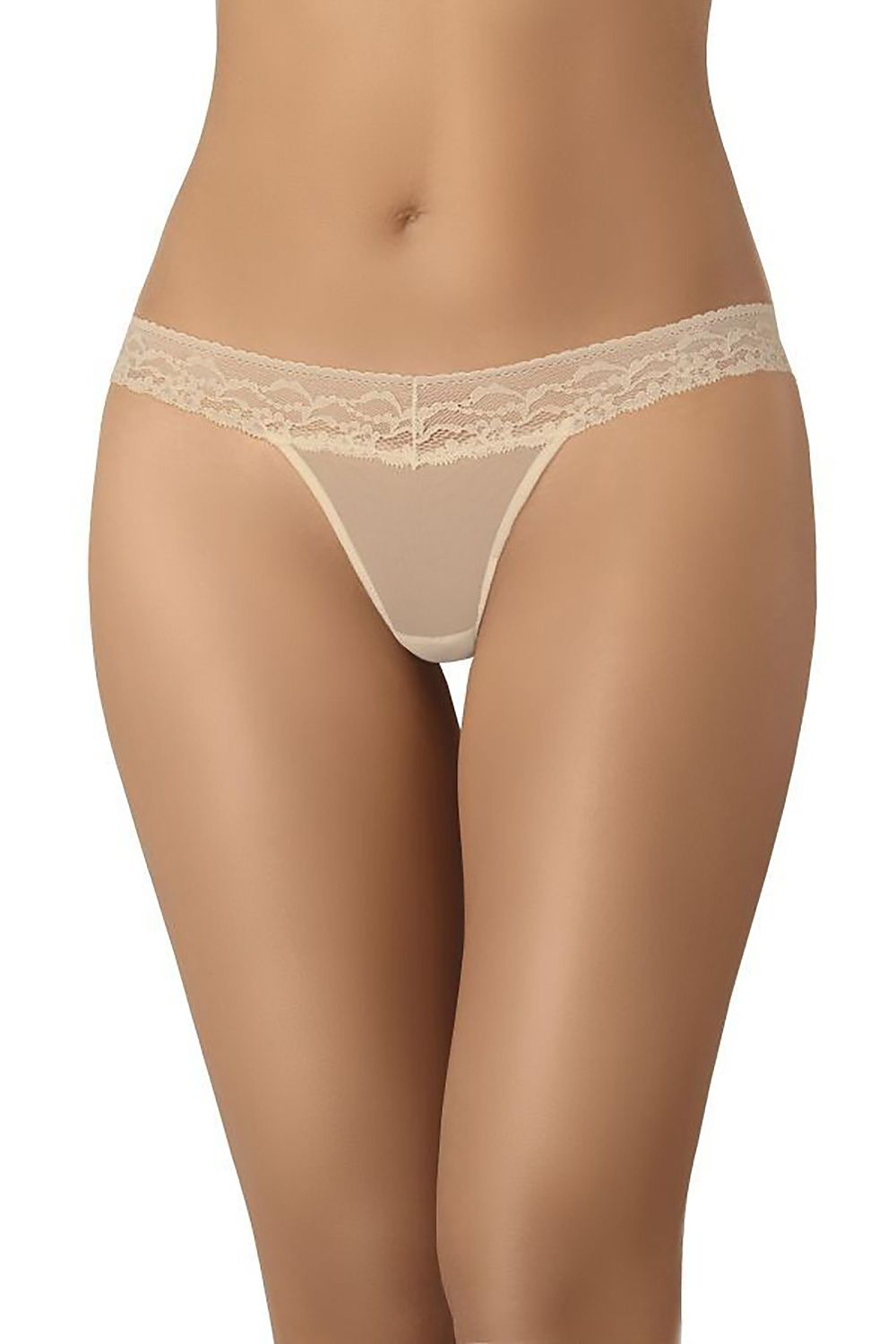 Women’s soft mesh and elastic lace thongs – back view showing seamless design, plus size L–6XL.