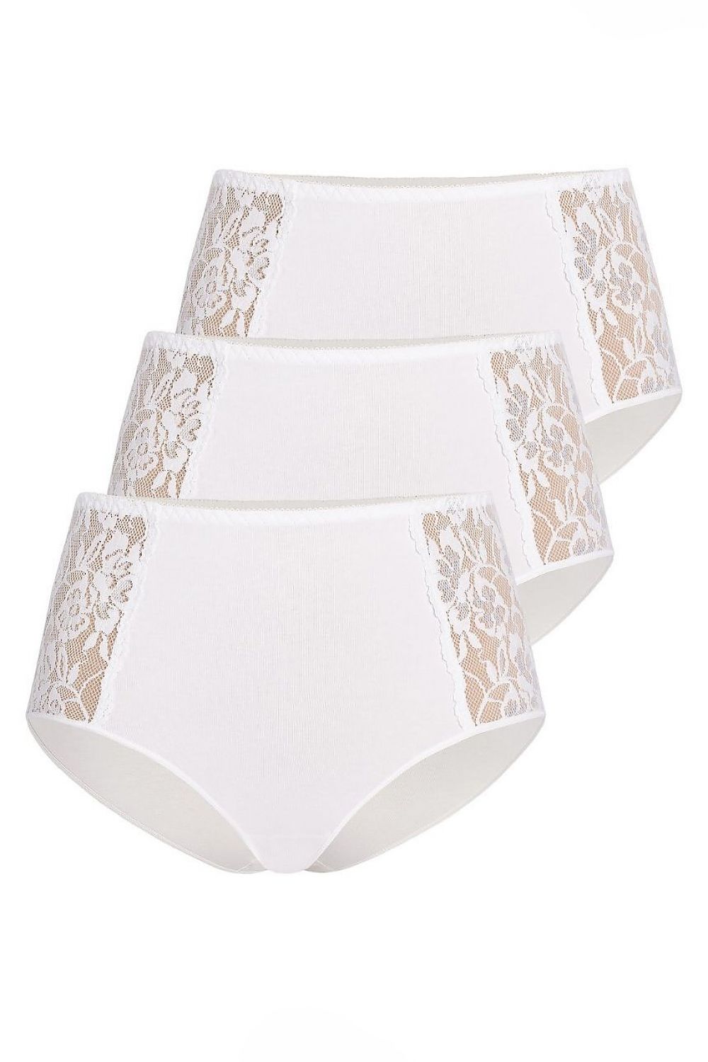 high-waisted white cotton panties tri-pack