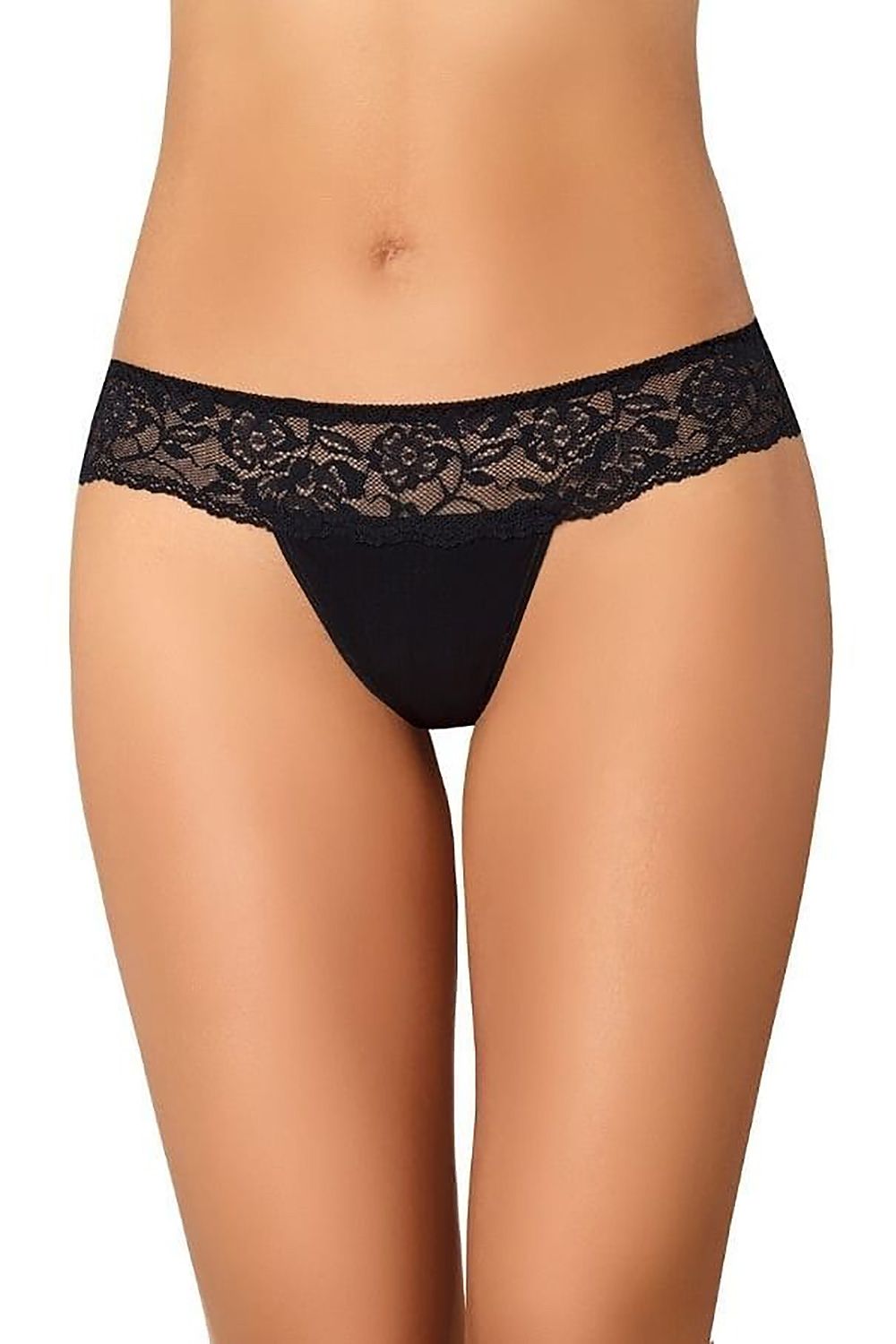 Women’s elastic floral lace thongs – back view showing thin strap, plus size L–6XL.