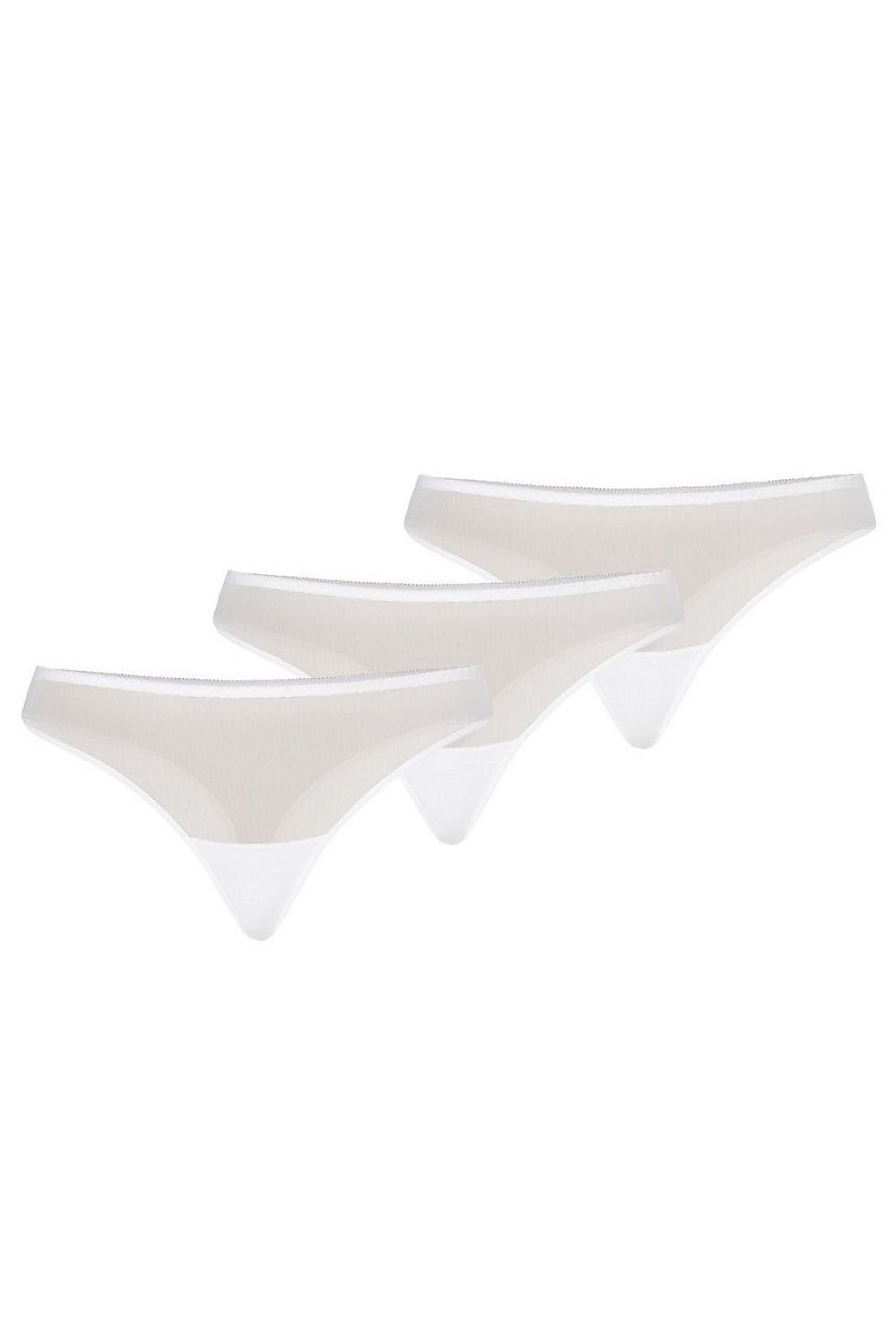 Chicnex white classic mesh thongs tri-pack