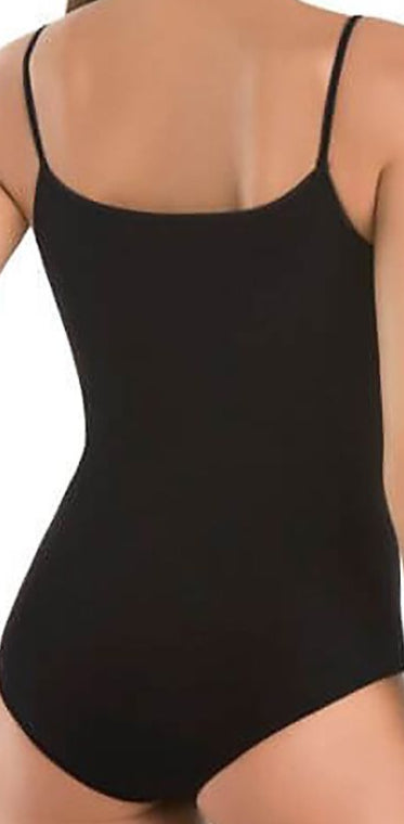 Sleek invisible black bodysuit shaping the silhouette
