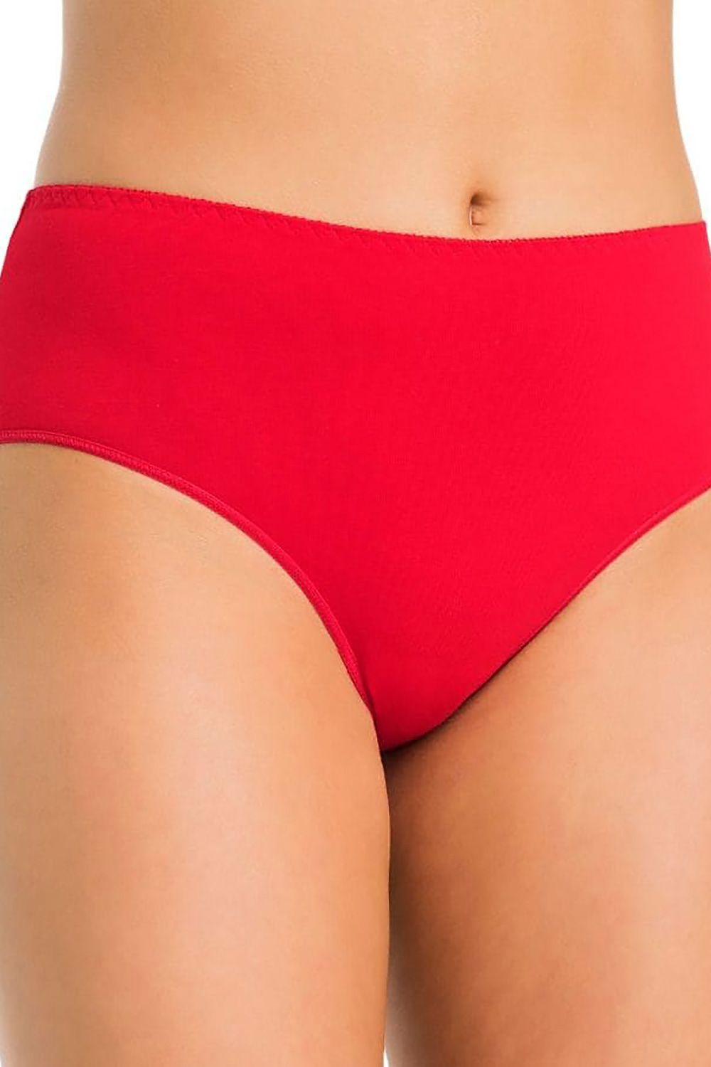 Women’s red cotton panties high-waist design plus size – 3-pack.