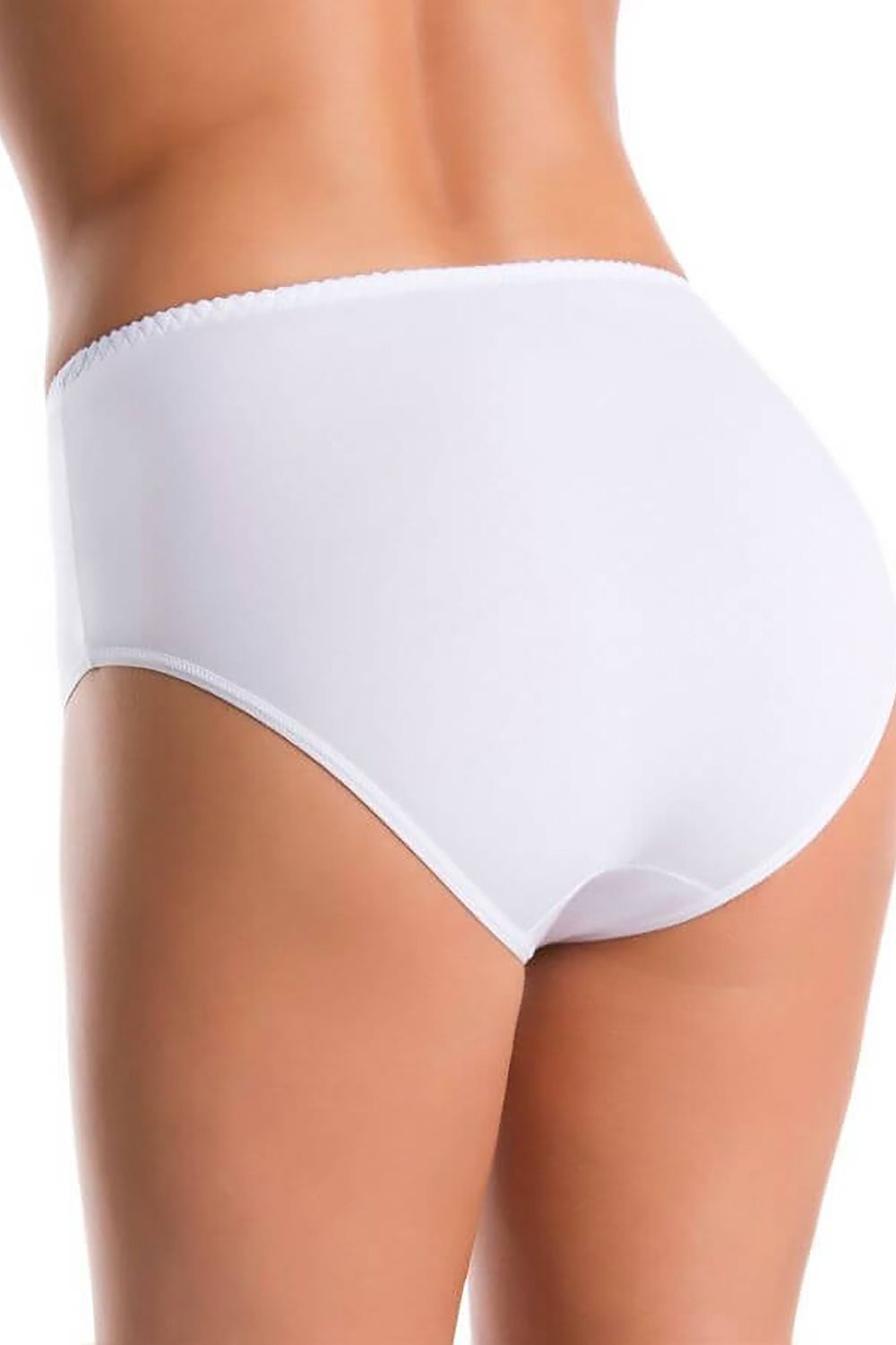 Women’s white cotton panties high-waist design plus size – 3-pack.