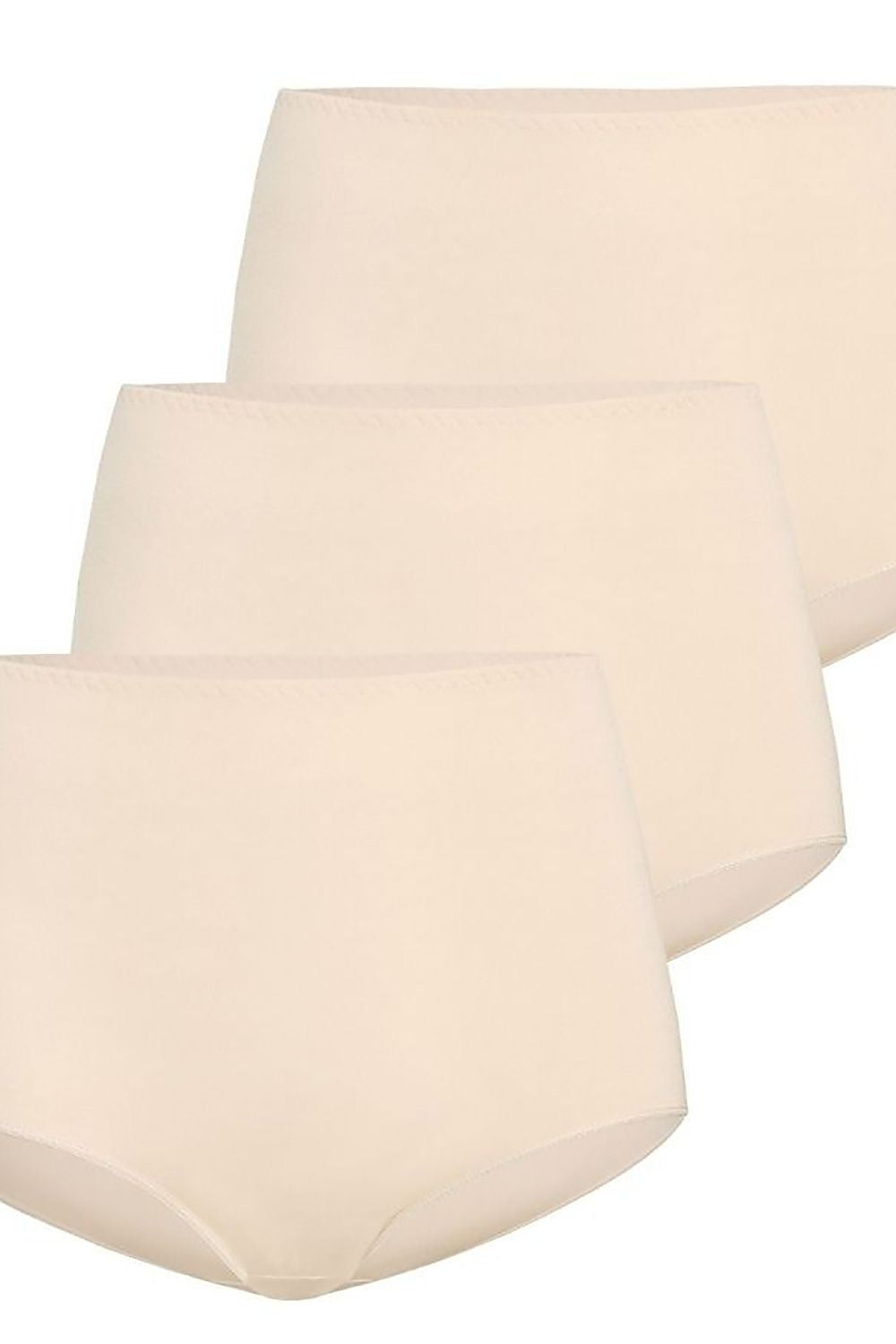 Comfortable plus size beige panties XS–5XL with full coverage.