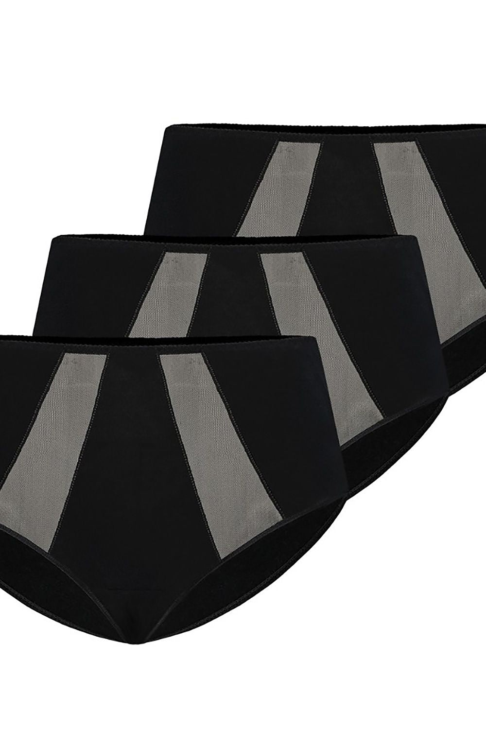 Women’s black cotton panties with full coverage back view.