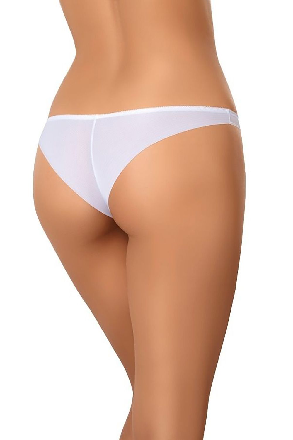 Comfortable plus size snow-white mesh panties – side detail showing figure-flattering cut.