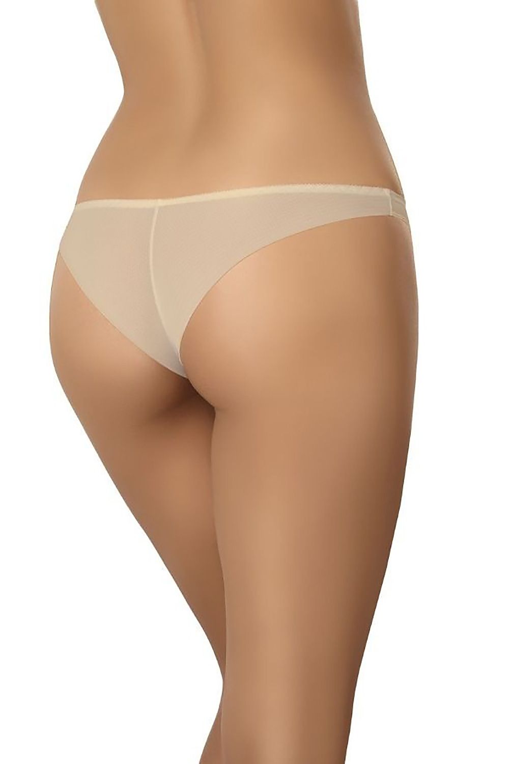 Comfortable plus size seamless beige panties – side detail showing elastic waistband.