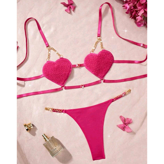 heart-shaped strap French style lingerie