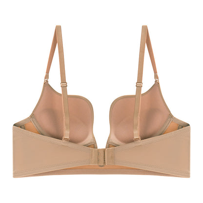 Beige bra on a white background