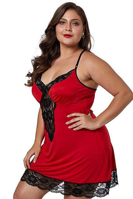 Curvy Elegance Plus Size Cami Nightdress – Sexy Pajamas for Women