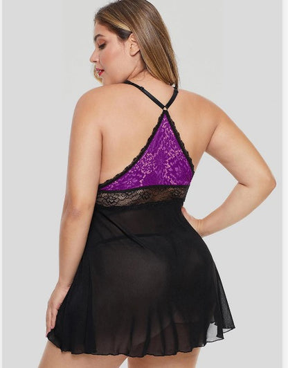 Curvy Elegance Plus Size Sling Nightdress – Sexy Women’s Lingerie Pajamas