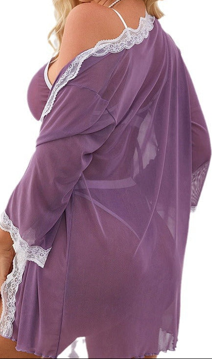 “Flirty sheer lingerie highlighting curves and seductive appeal”