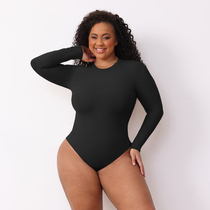Long Sleeve Shapewear Jumpsuit – Double Layer High Elastic Tight Bodysuit