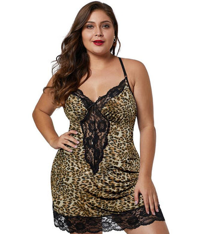 Side view showing fit and curves of plus size suspender skirt pajamas