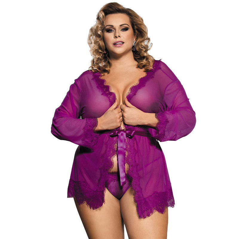 Solid Color Strap Pajama Set – Sexy Plus Size Lingerie & Homewear