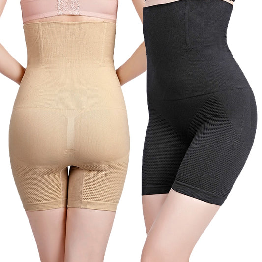 Plus-size high waist honeycomb seamless body shaper panties lifting hips and slimming waist