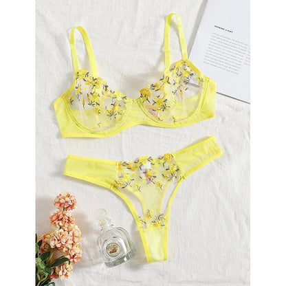 Full view of the matching low-waist lace mesh panties.