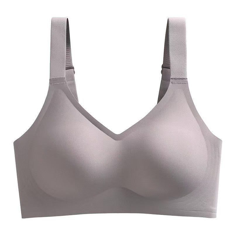 Close-up of unmarked, soft fabric bra for plus size women