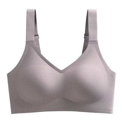 Close-up of unmarked, soft fabric bra for plus size women