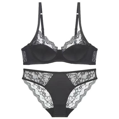 lace and satin detailing on plus size large chest bra”