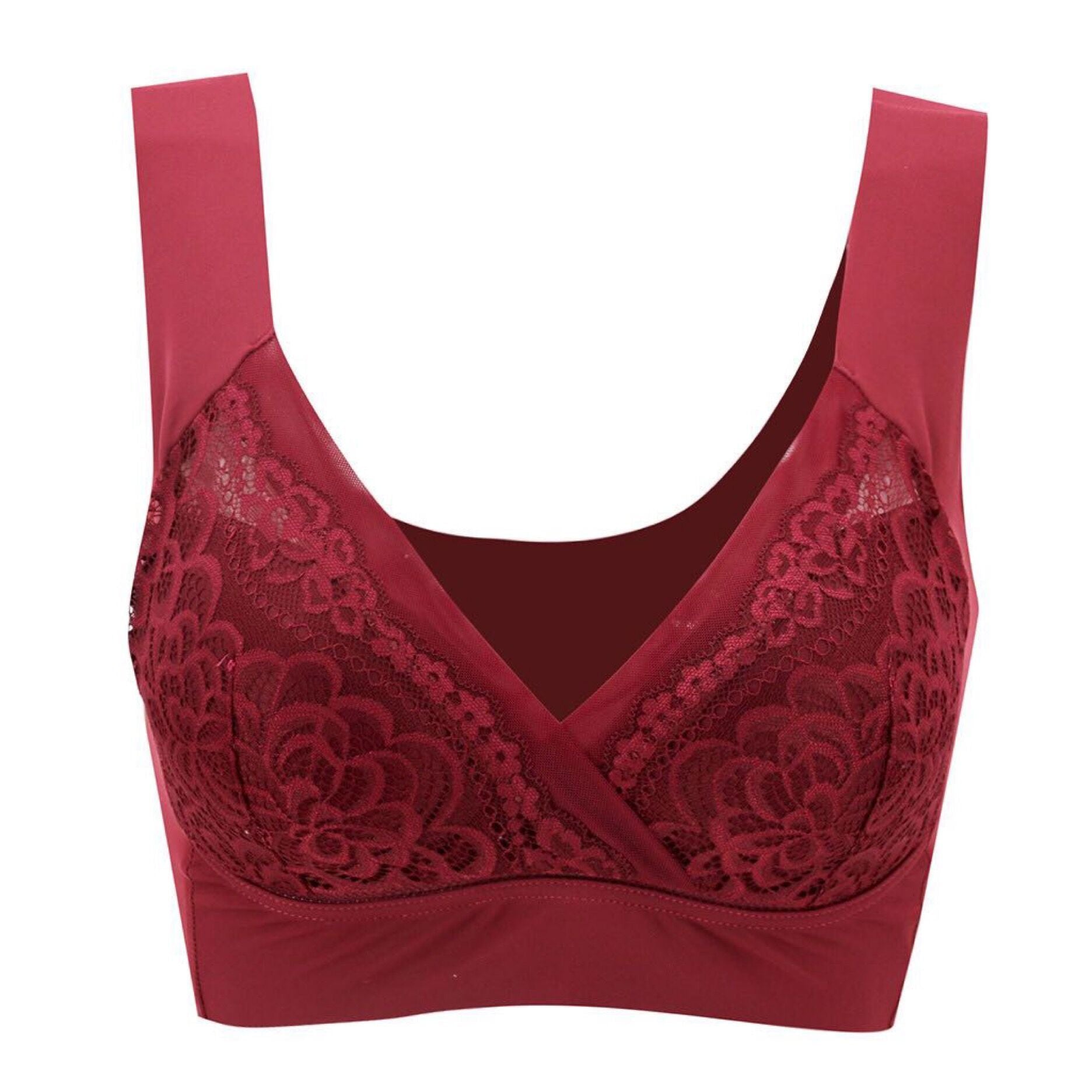 “Back view of plus size backless cupless bra showing seamless design”