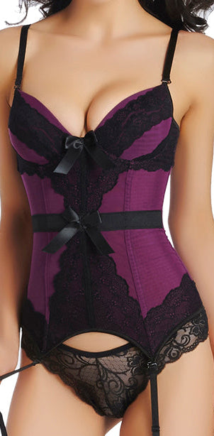 “Front view of gothic corset bustier 