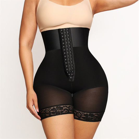 Plus-size high-waisted shapewear pants highlighting waist slimming and hip lifting